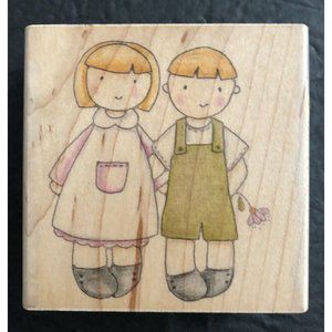 Image Tree EK Success Rubber Stamp Friends Forever Boy Girl Pair Children